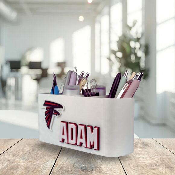 Personalized Falcons Desk Organizer, Custom Falcons Gifts, Gift for Teacher - Picture 9 of 10